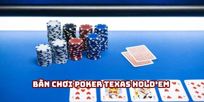 Bàn chơi Poker Texas Hold'em với các vị trí và thứ tự hành động